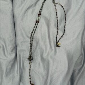 Elegant Beaded Necklace with Silver Accents